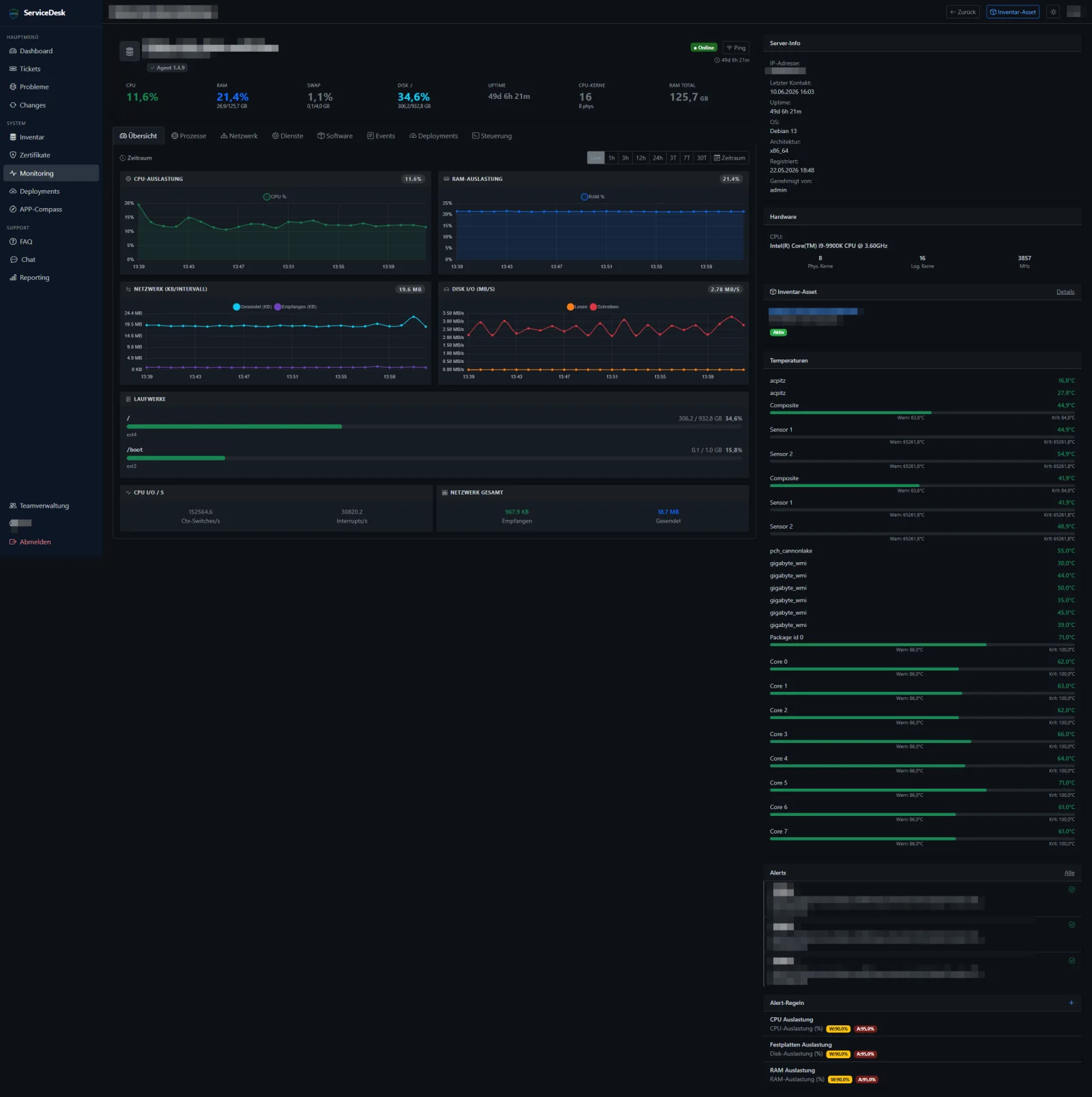 Server-Monitoring mit Live-Metriken
